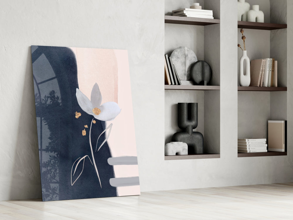 Quiet Bloom glass print enhancing a nursery with editorial spirit