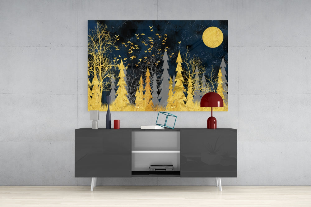 Gold Forest panel catching low light to reveal its tactile facet
