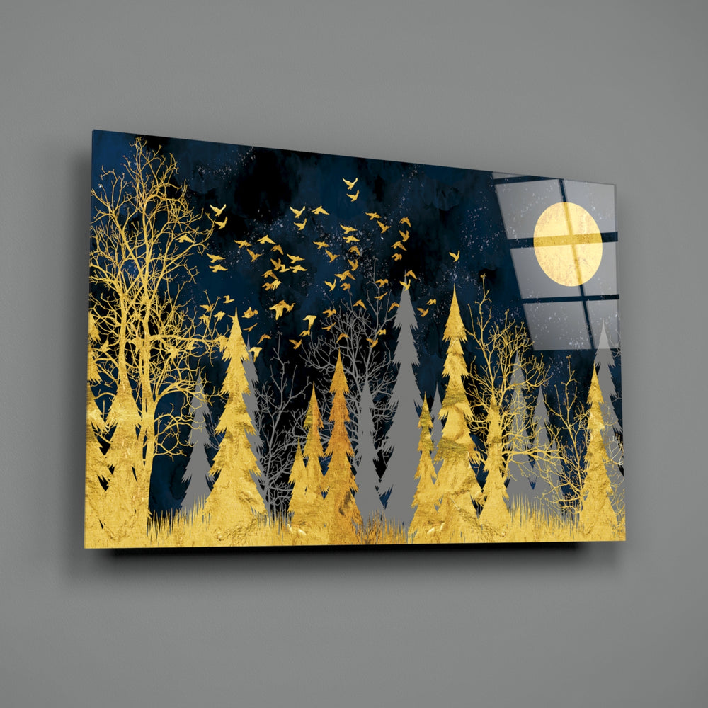 Metallic-leaf panel bringing luxe drama to a contemporary living space