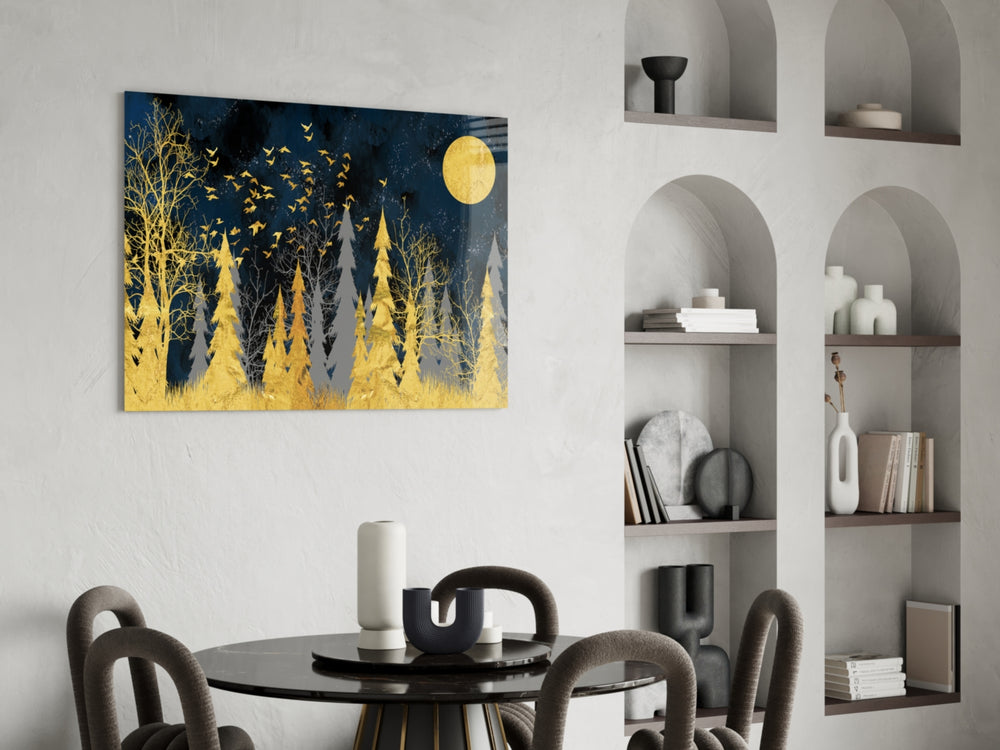 Gold Forest panel adding luxury mood to a living room