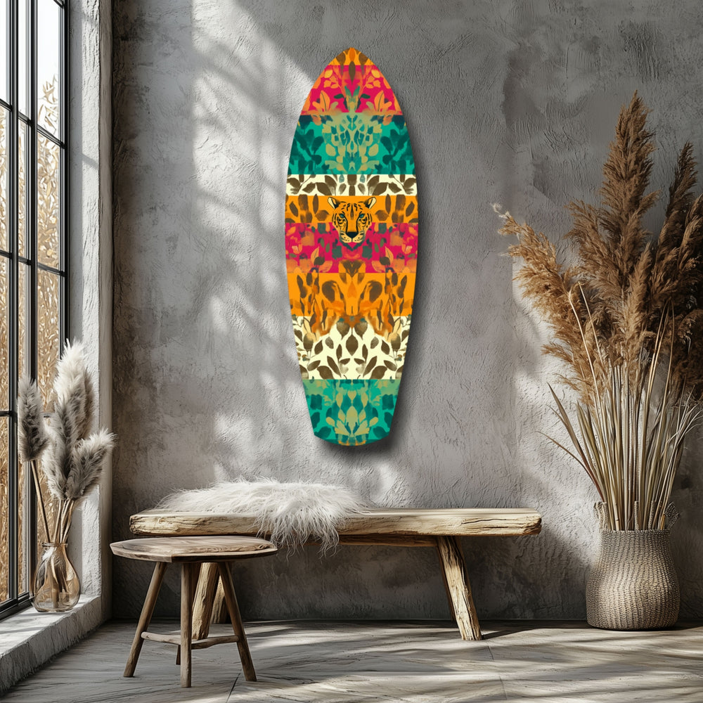 Camouflaged Tiger Glass Wall Art.