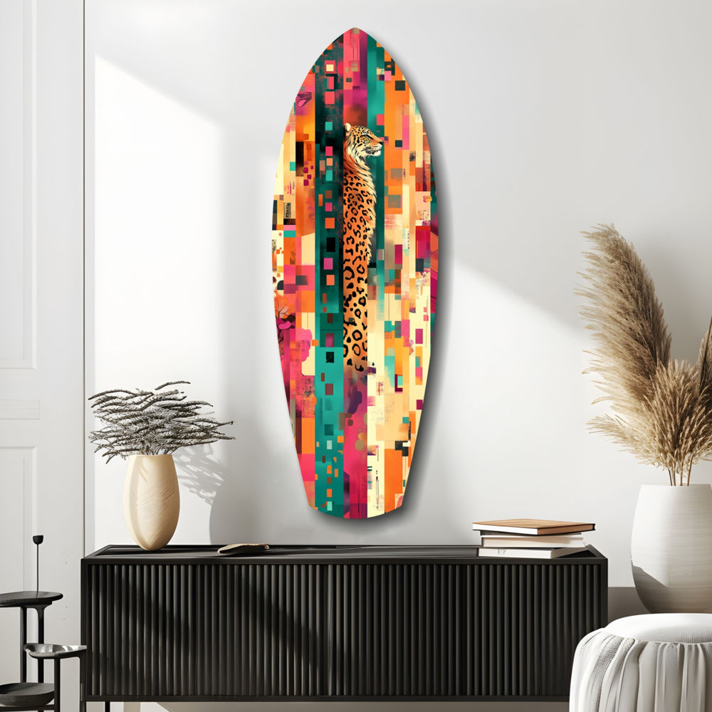 Camouflaged Tiger Glass Wall Art.