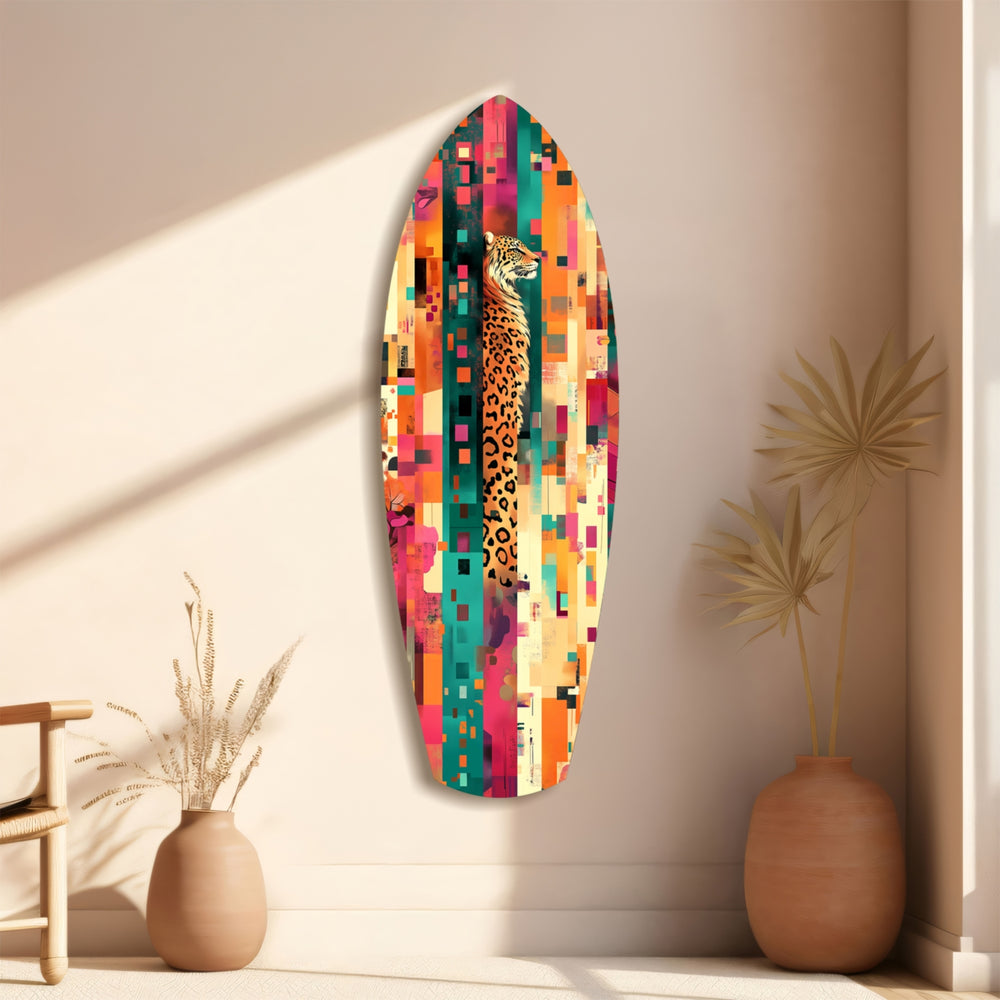 Camouflaged Tiger Glass Wall Art.