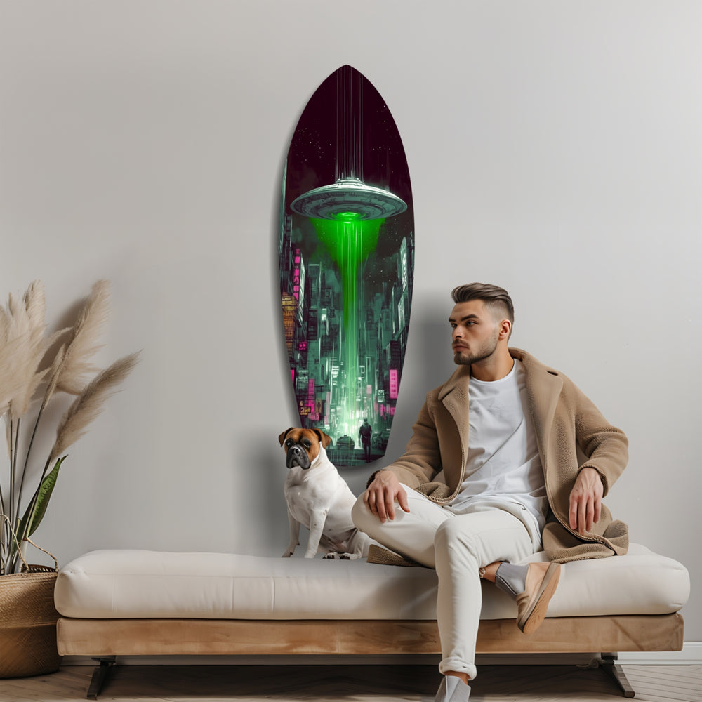 Alien Invade Glass Wall Art.