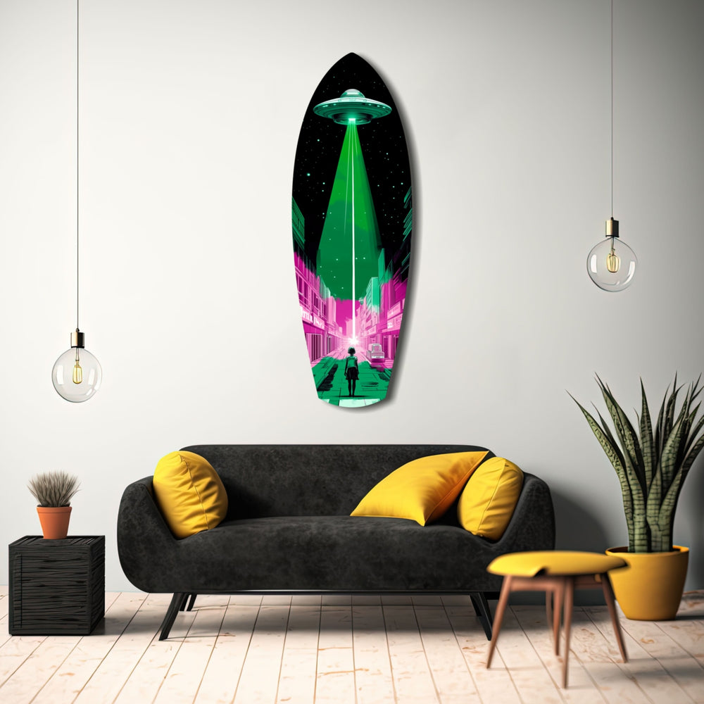 Alien Invade Glass Wall Art.