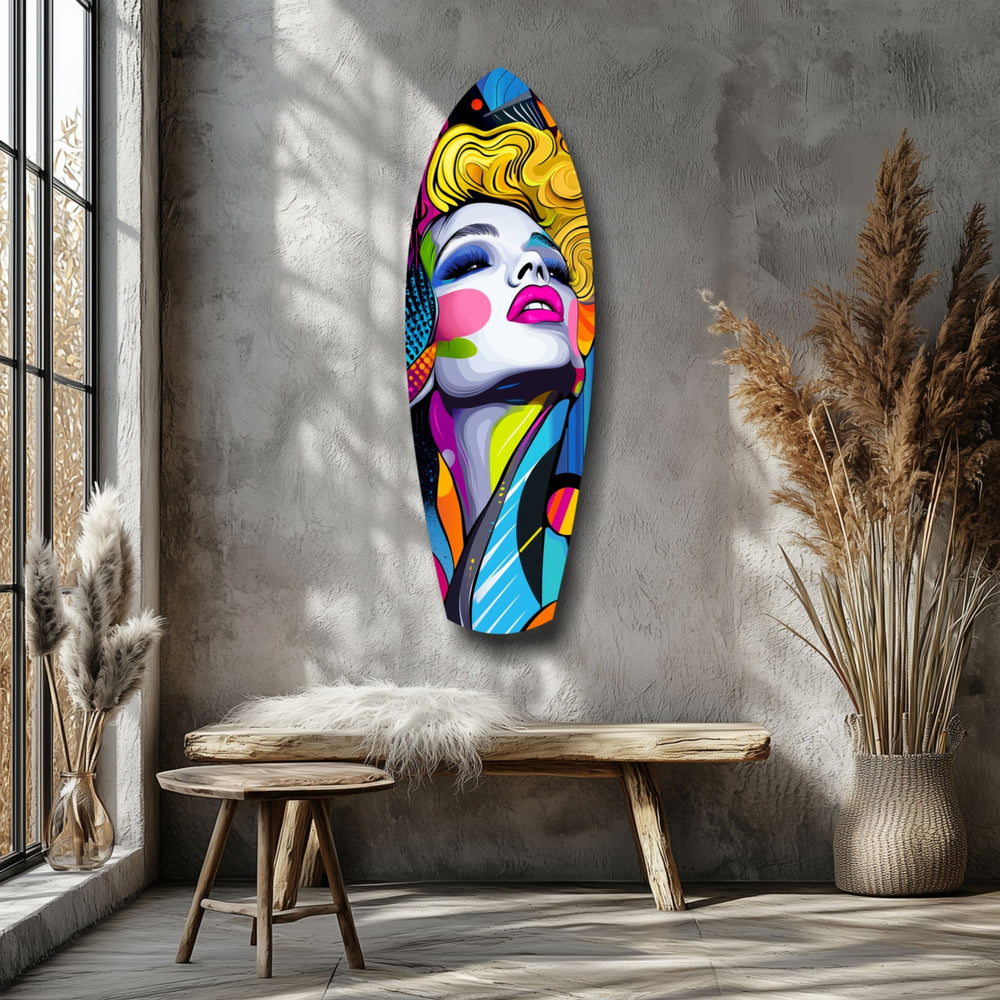 Vintage Woman Glass Wall Art.