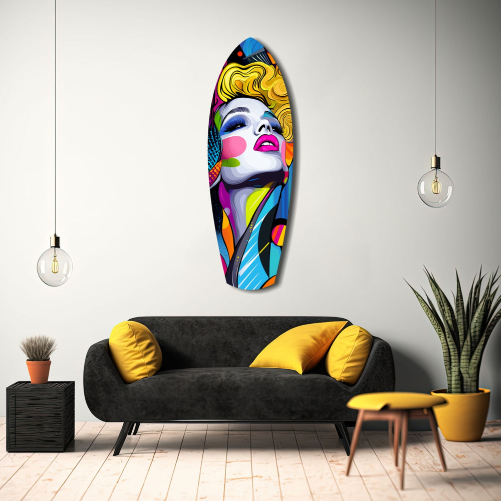 Vintage Woman Glass Wall Art.