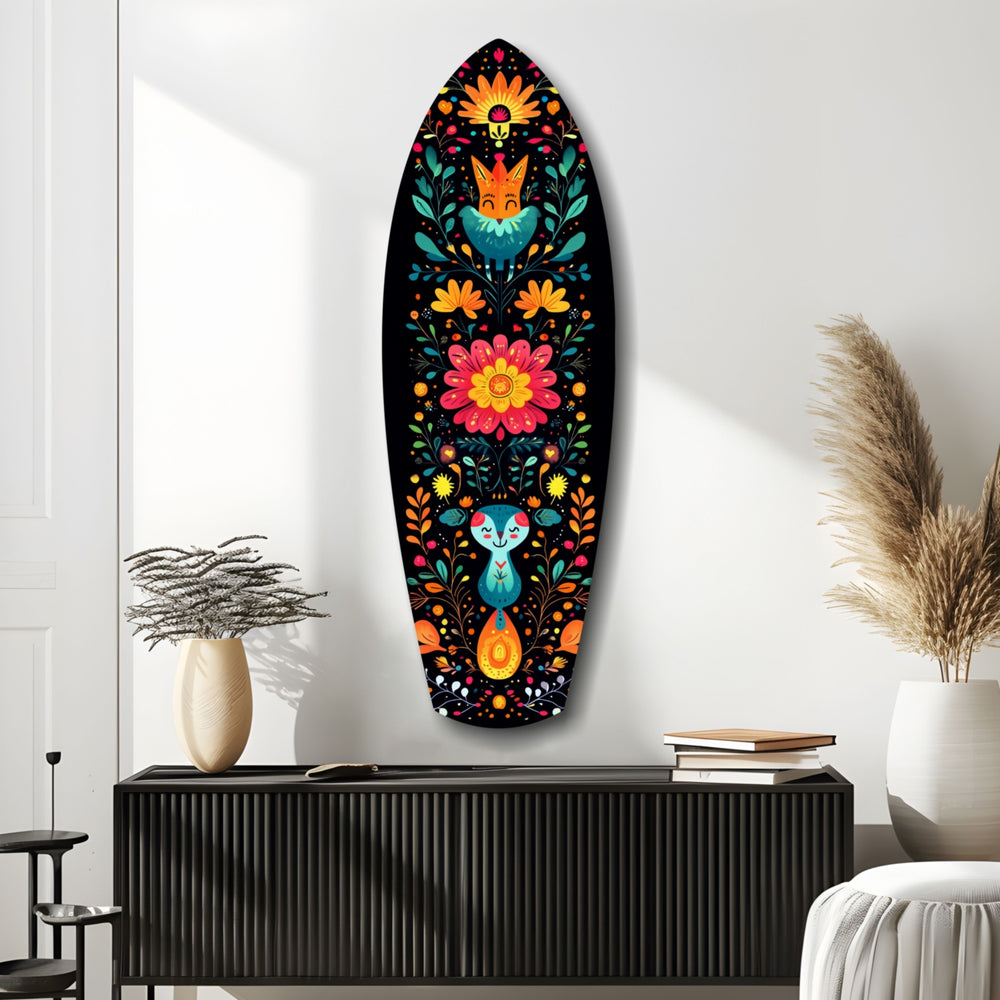 Fox and Rabbit Glass Wall Art.