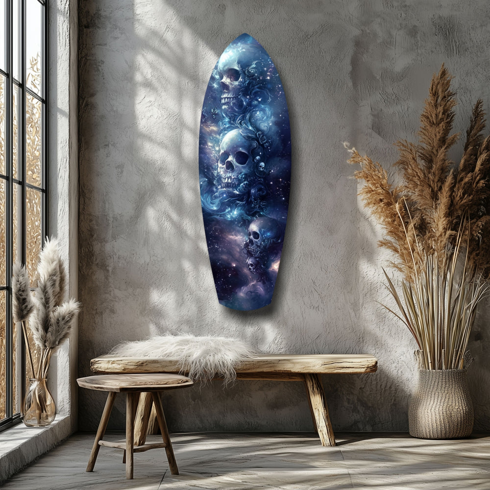 Midnight Skull Nocturnal Shadows Glass Wall Art.