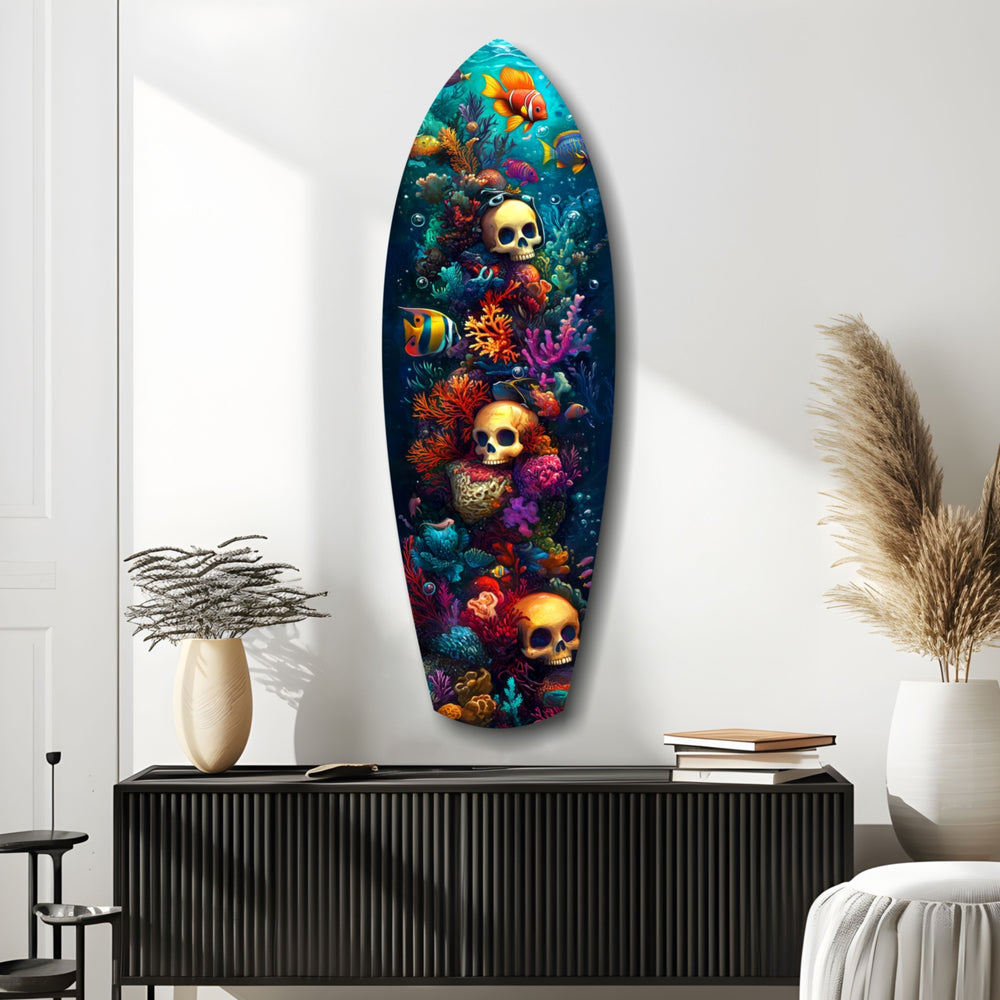 Coral Depths Skulls of the Sea Glass Wall Art.