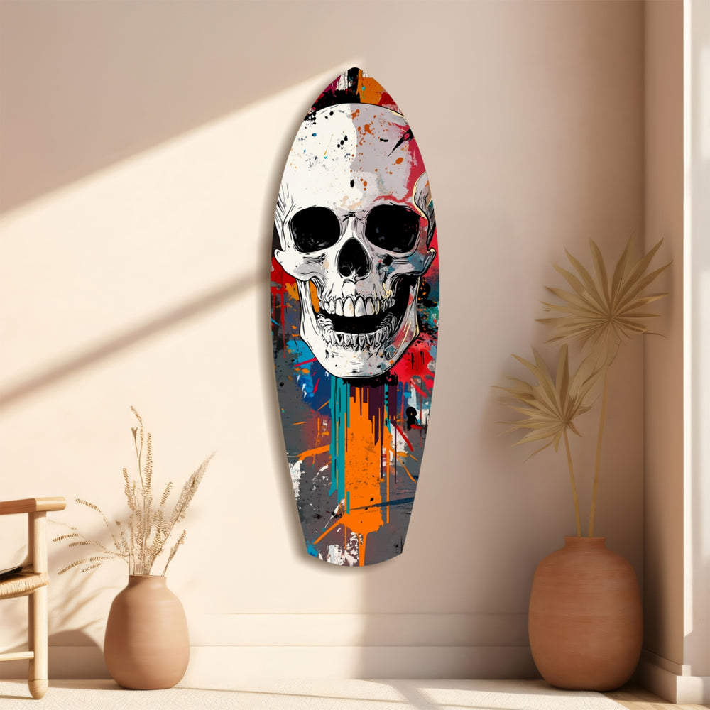 Skull in the Street Art Glass Wall Art.