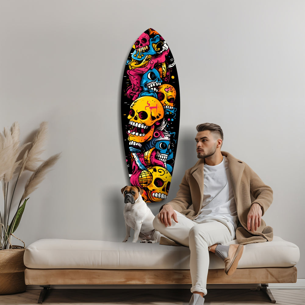 Street Soul Graffiti Skulls Glass Wall Art.