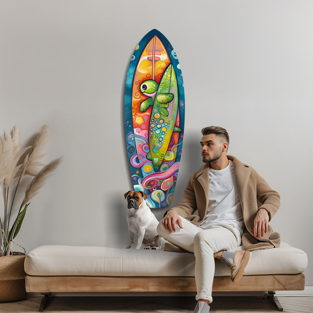 Surfer Caretta Glass Wall Art.