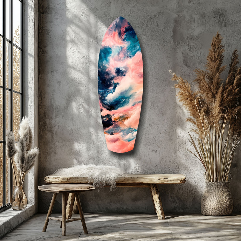 Wavy Ocean Glass Wall Art.