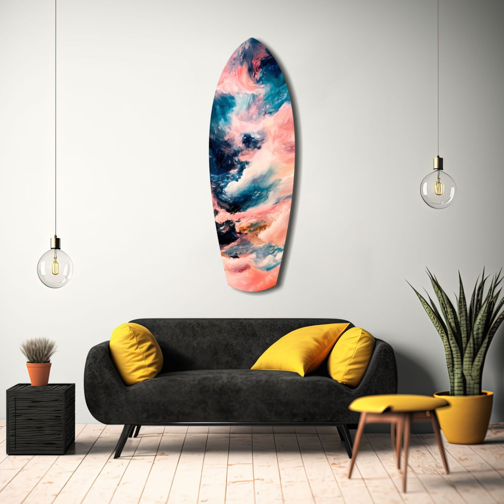Wavy Ocean Glass Wall Art.