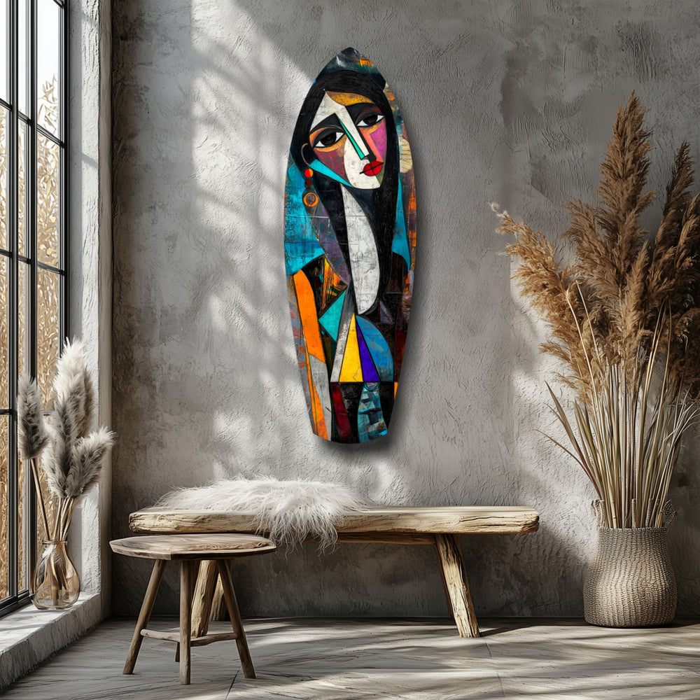 Cubist Muse Glass Wall Art.