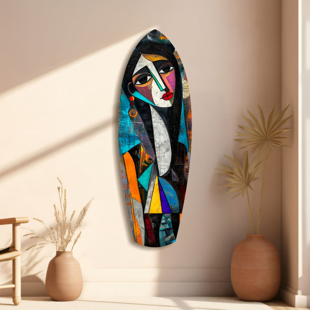 Cubist Muse Glass Wall Art.