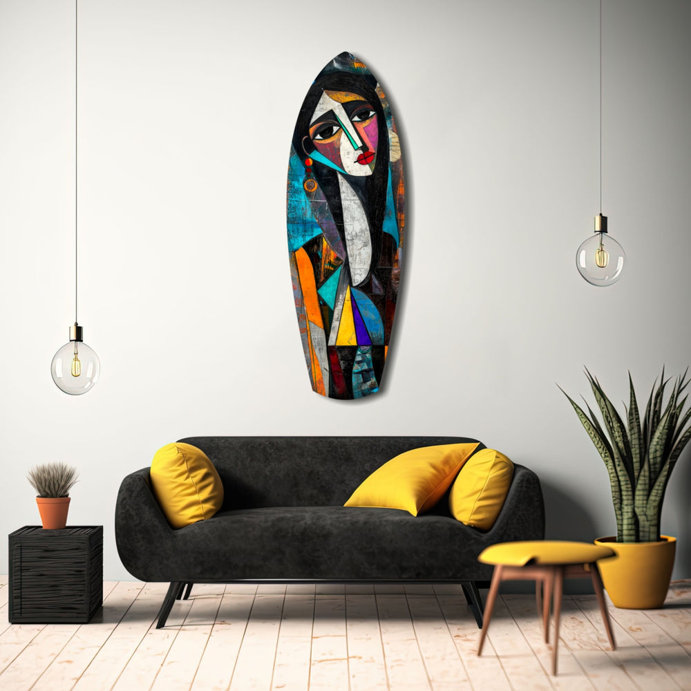Cubist Muse Glass Wall Art.