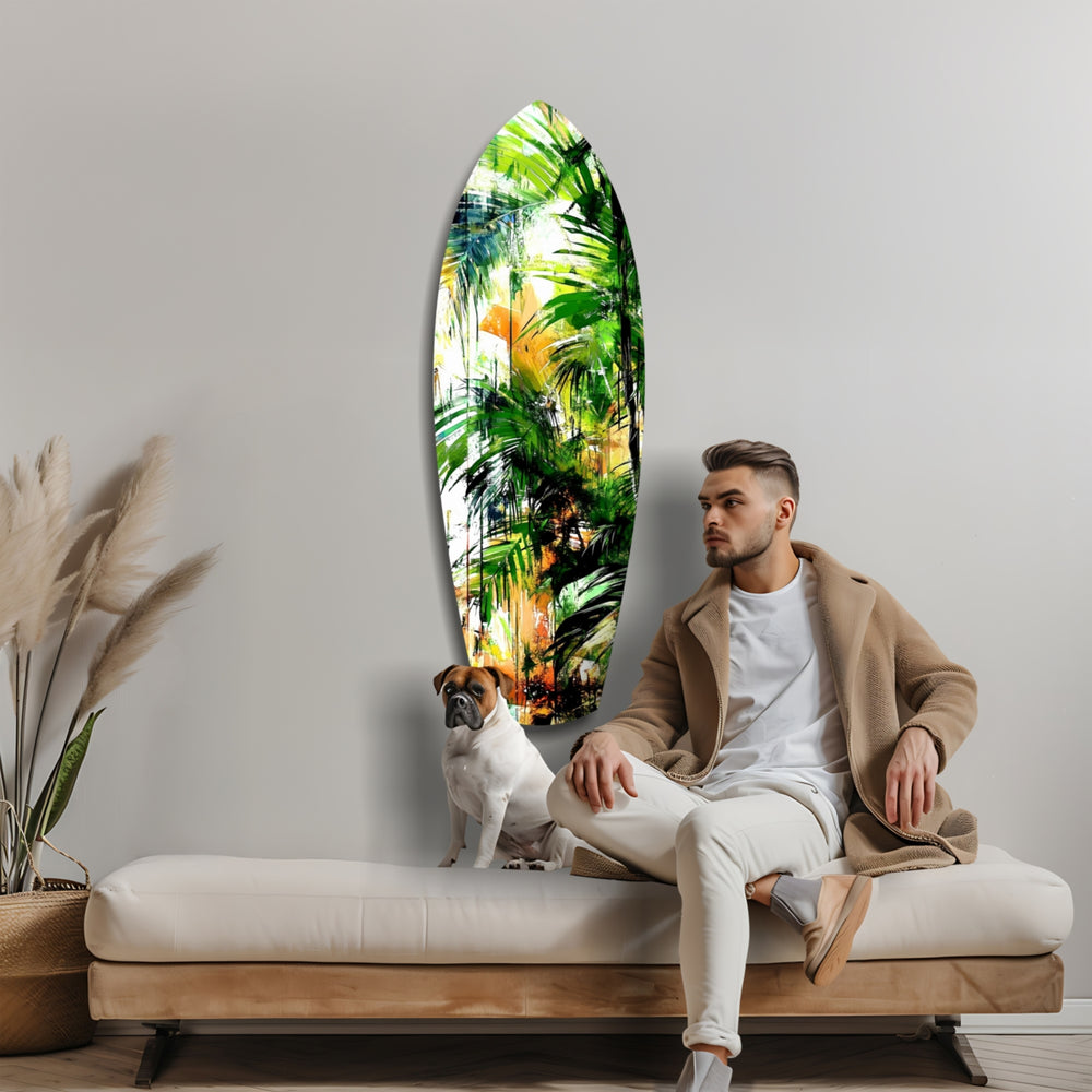Tropical Forest Glass Wall Art.