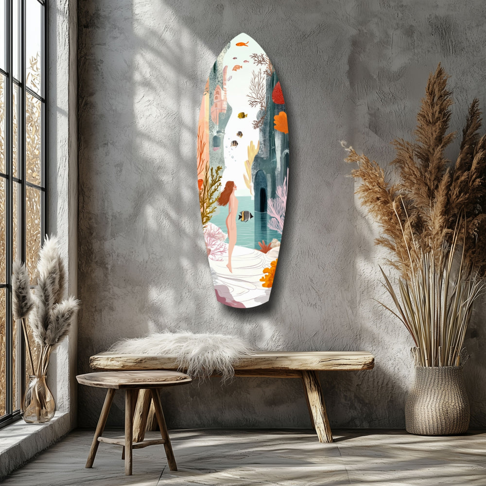 Utopic Seashore Glass Wall Art.