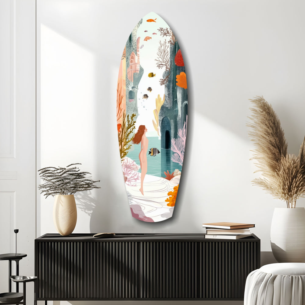 Utopic Seashore Glass Wall Art.