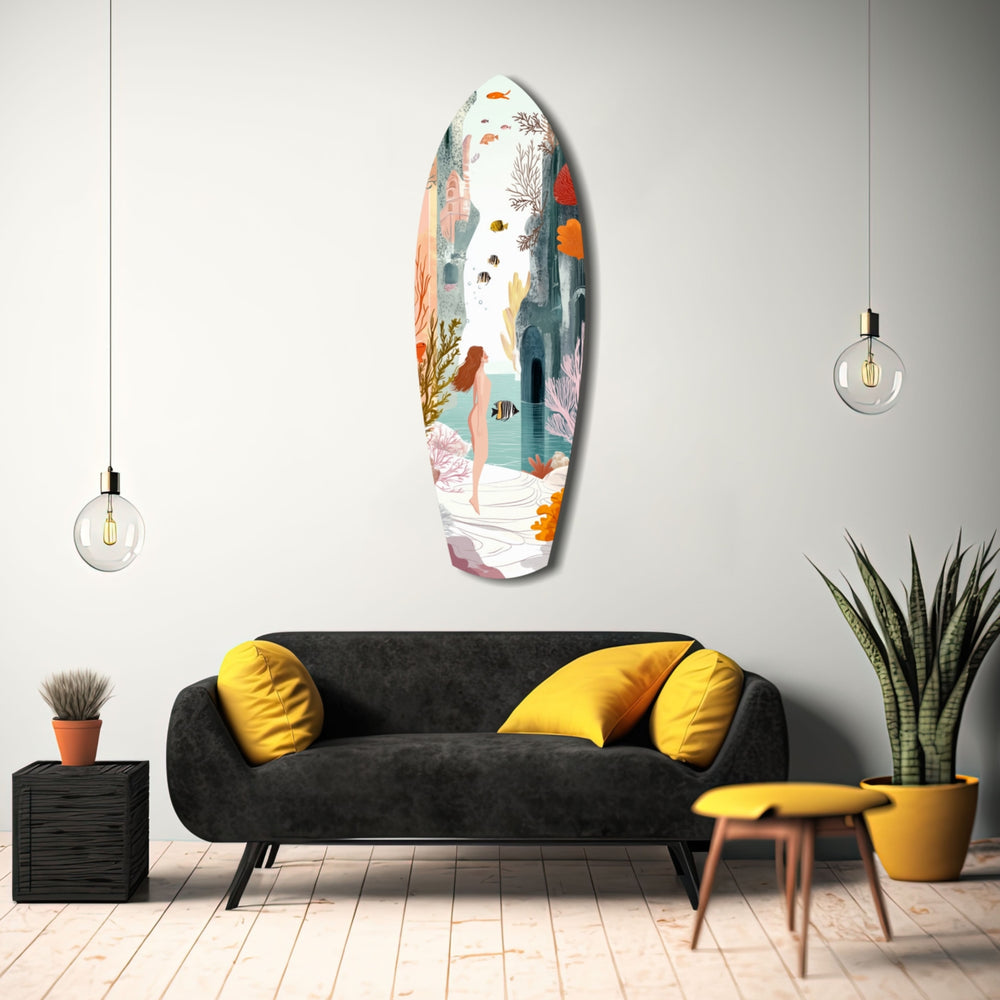 Utopic Seashore Glass Wall Art.