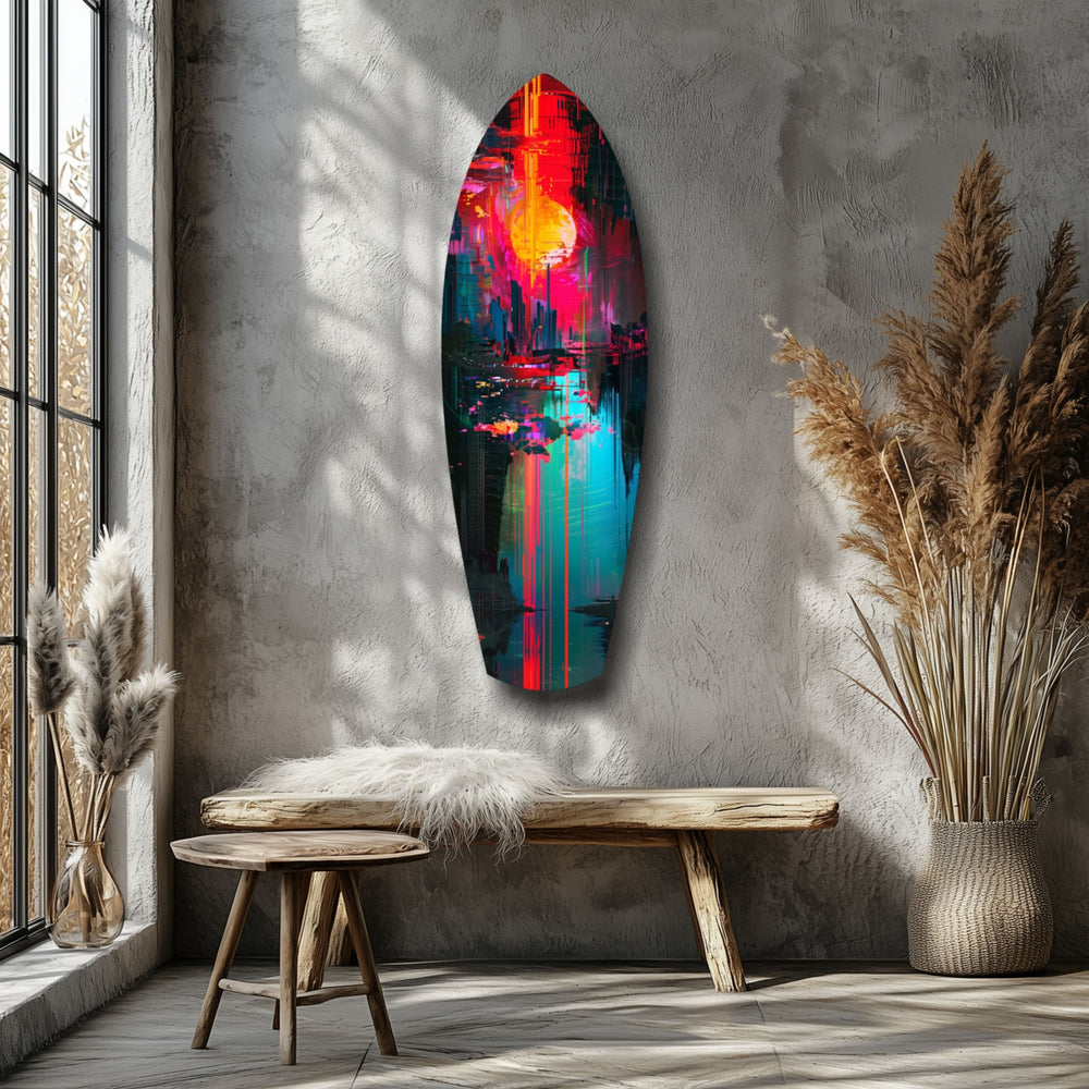 Dark City Glass Wall Art.