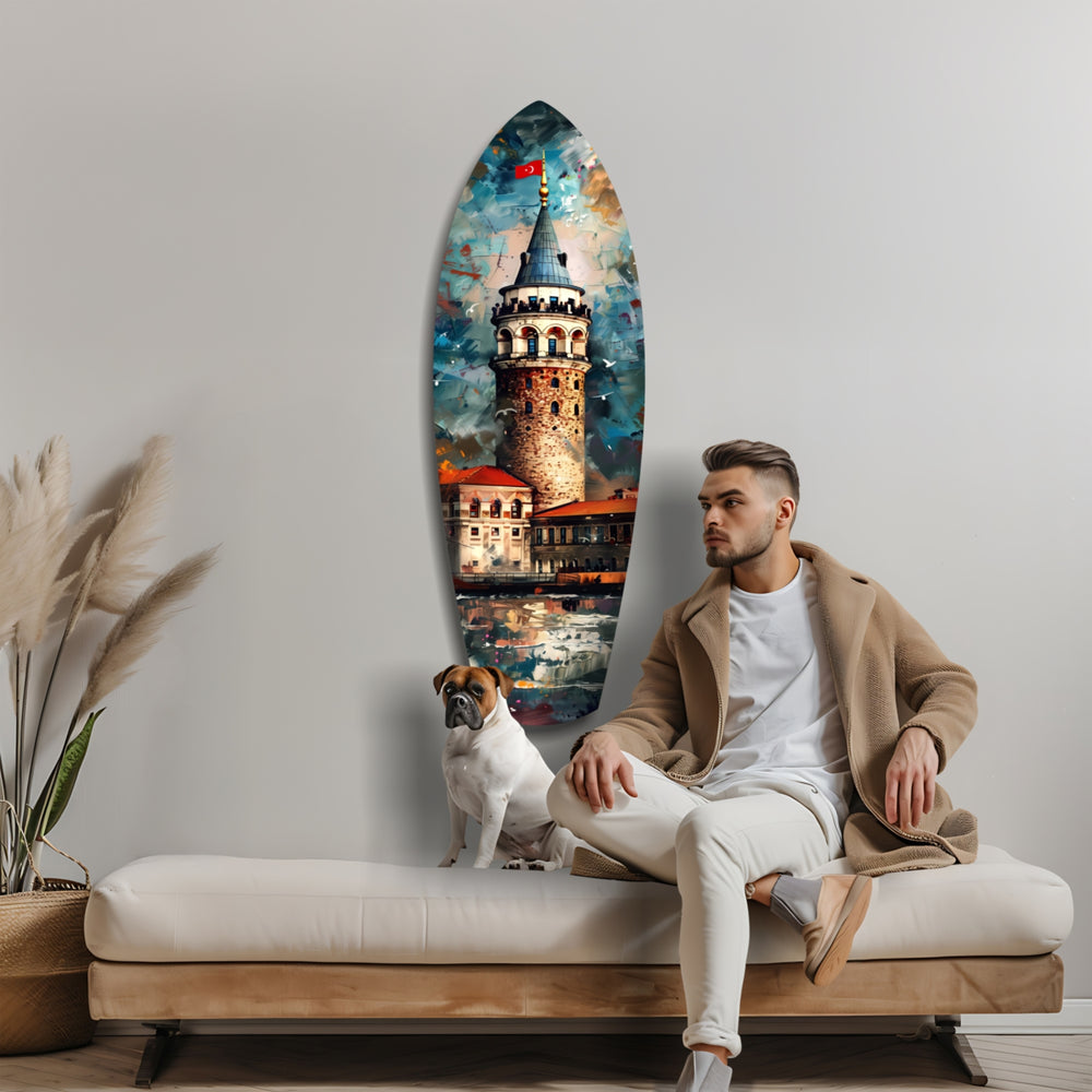Galata Tower Glass Wall Art.