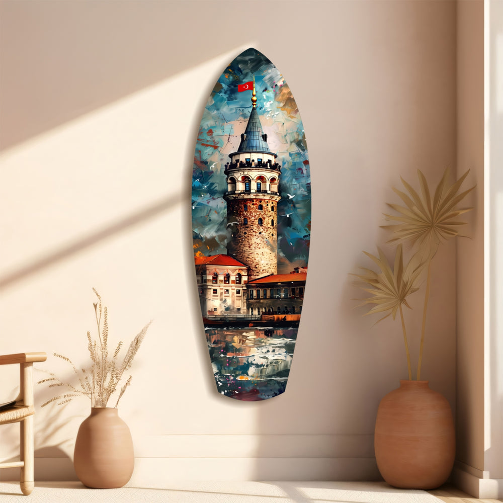 Galata Tower Glass Wall Art.