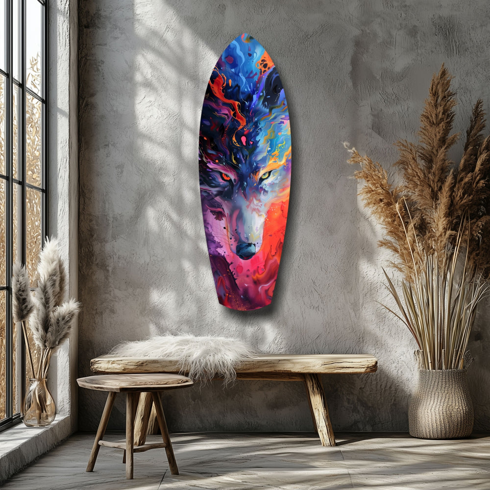 Alone Wolf V1 Glass Wall Art.