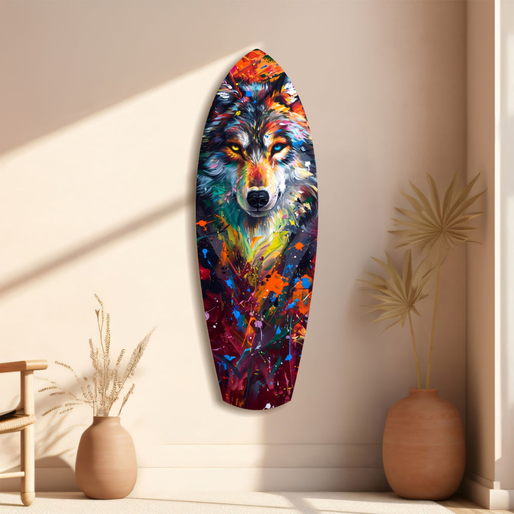Alone Wolf V3 Glass Wall Art.