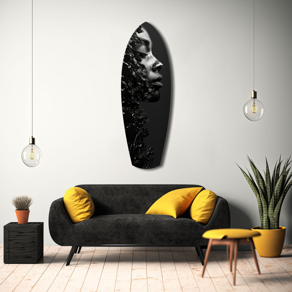 Graphite Glass Wall Art.