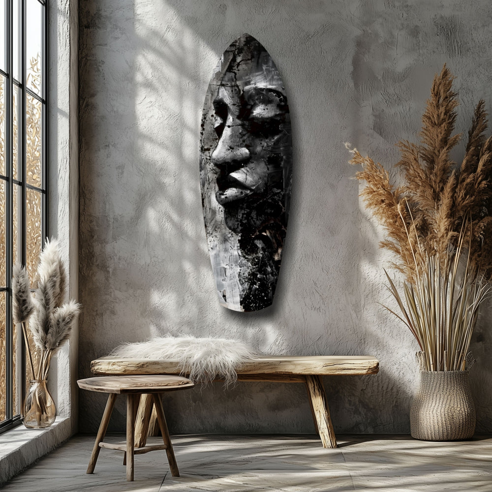 Graphite Woman Glass Wall Art.
