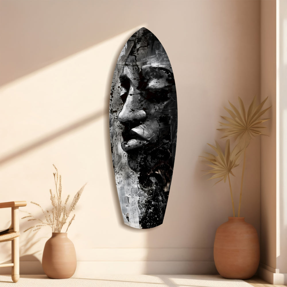 Graphite Woman Glass Wall Art.