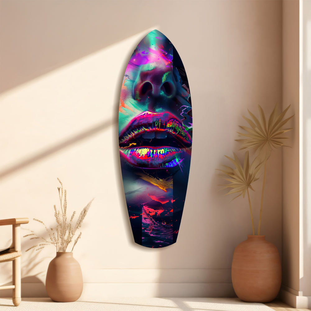 Colorful Lips V1 Glass Wall Art.