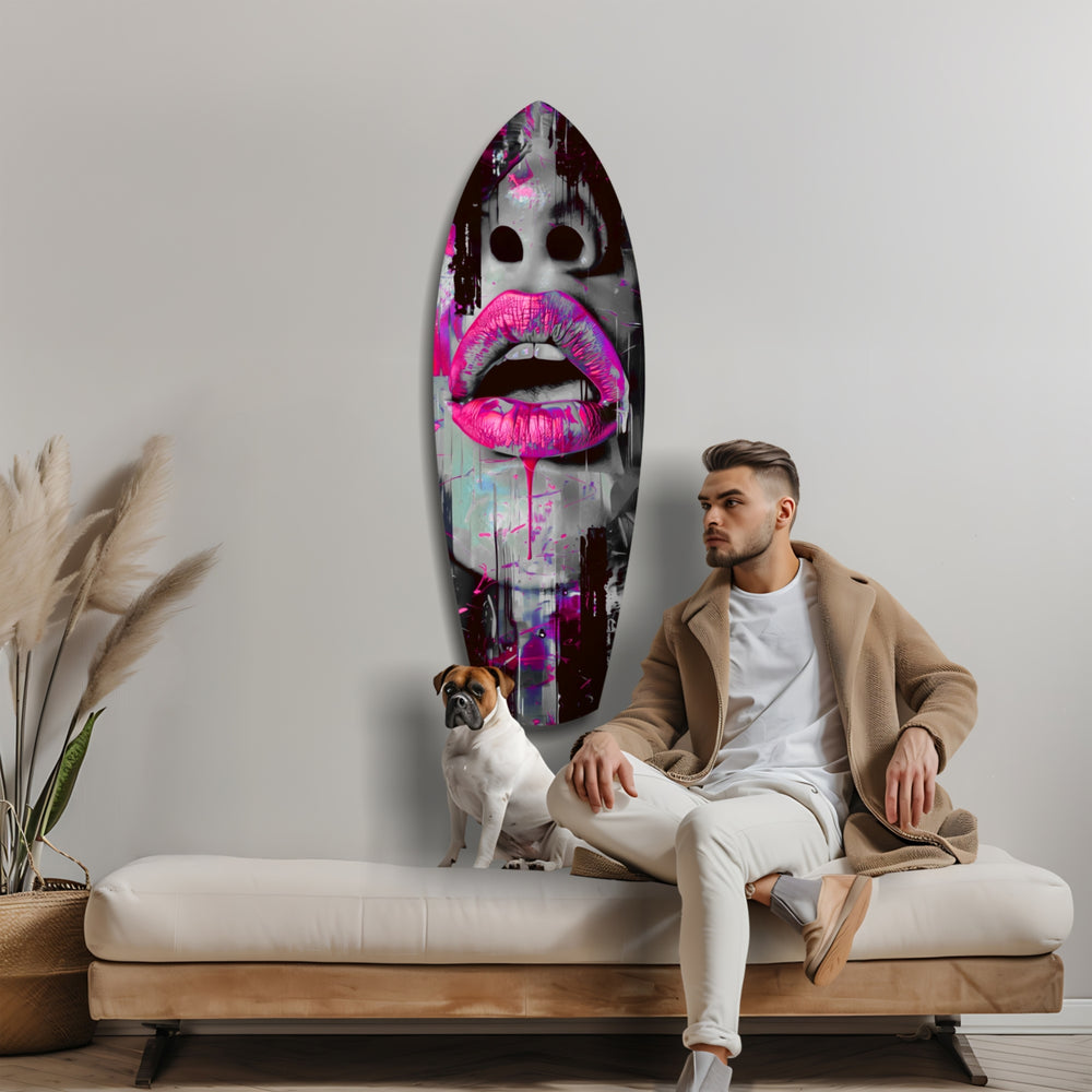 Colorful Lips V4 Glass Wall Art.