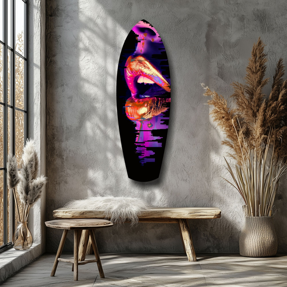 Colorful Lips V7 Glass Wall Art.