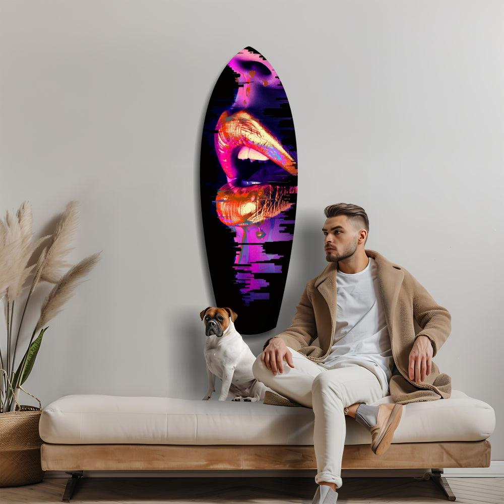 Colorful Lips V7 Glass Wall Art.