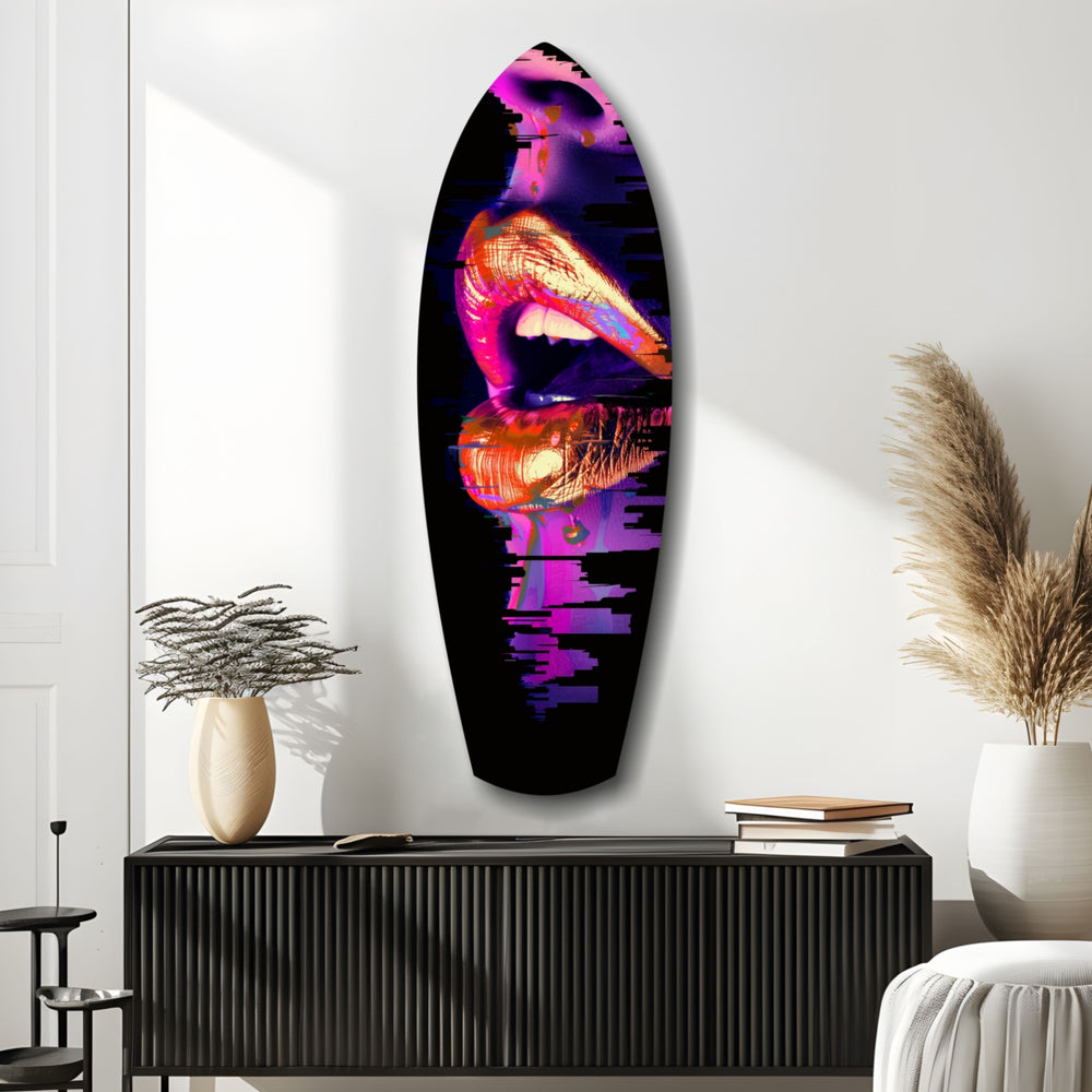Colorful Lips V7 Glass Wall Art.