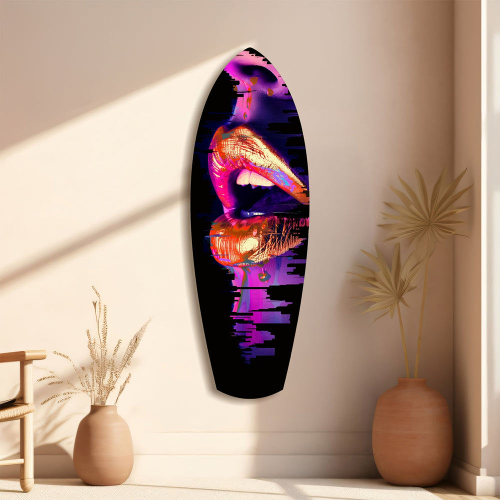 Colorful Lips V7 Glass Wall Art.