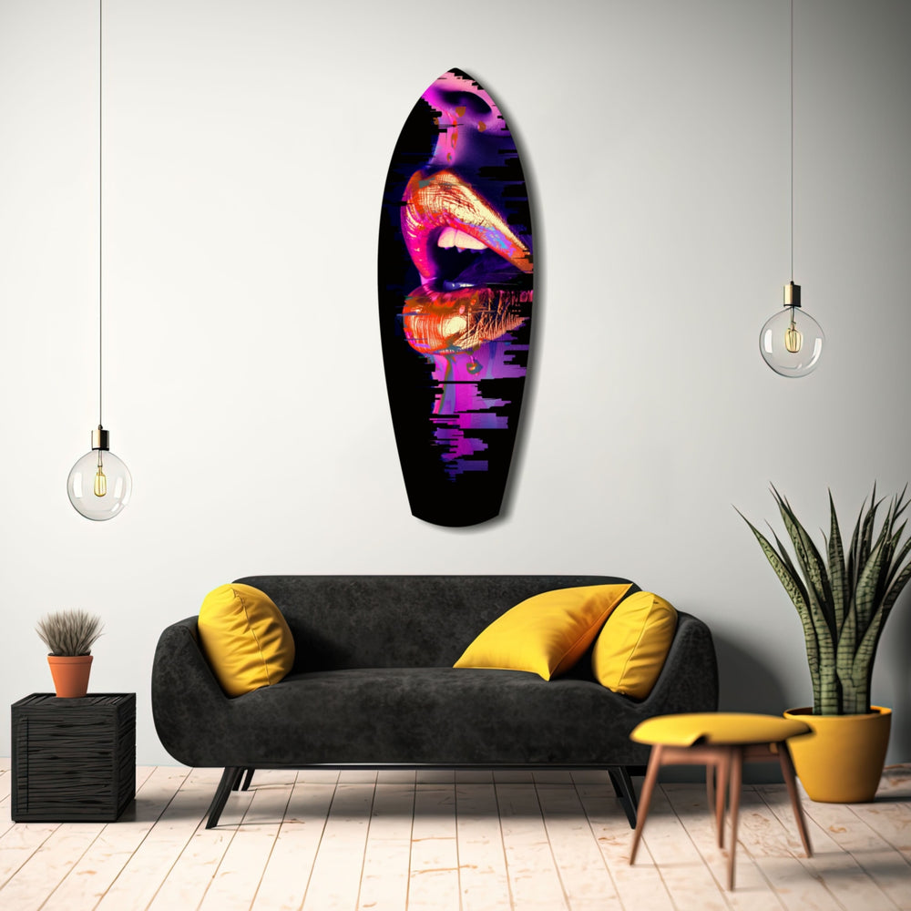 Colorful Lips V7 Glass Wall Art.