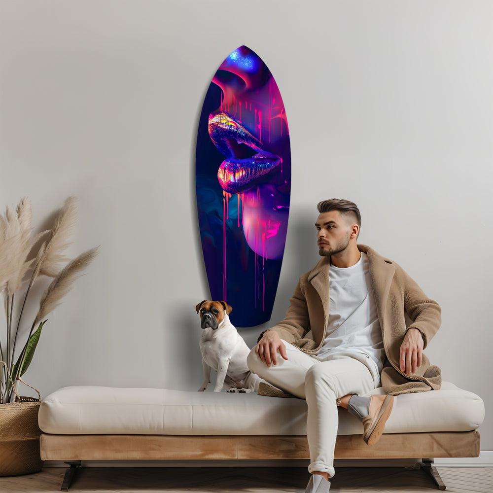 Colorful Lips V8 Glass Wall Art.
