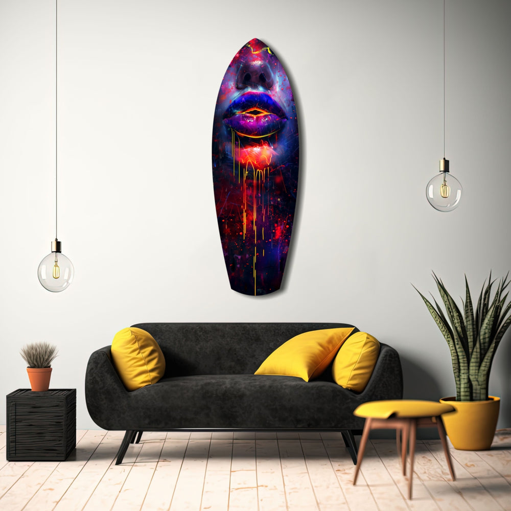 Colorful Lips V10 Glass Wall Art.