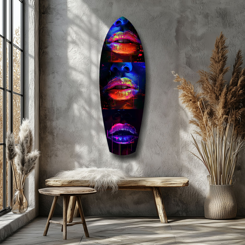 Colorful Lips V12 Glass Wall Art.