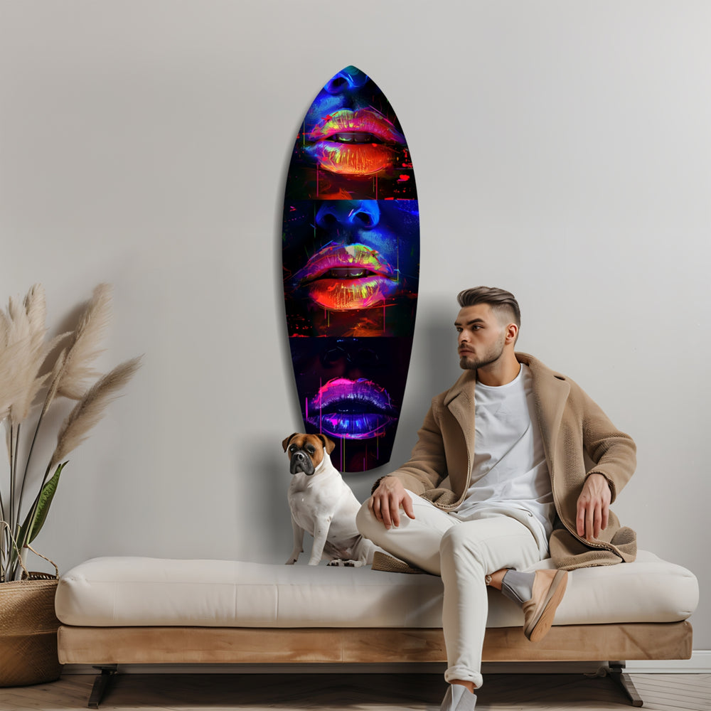 Colorful Lips V12 Glass Wall Art.