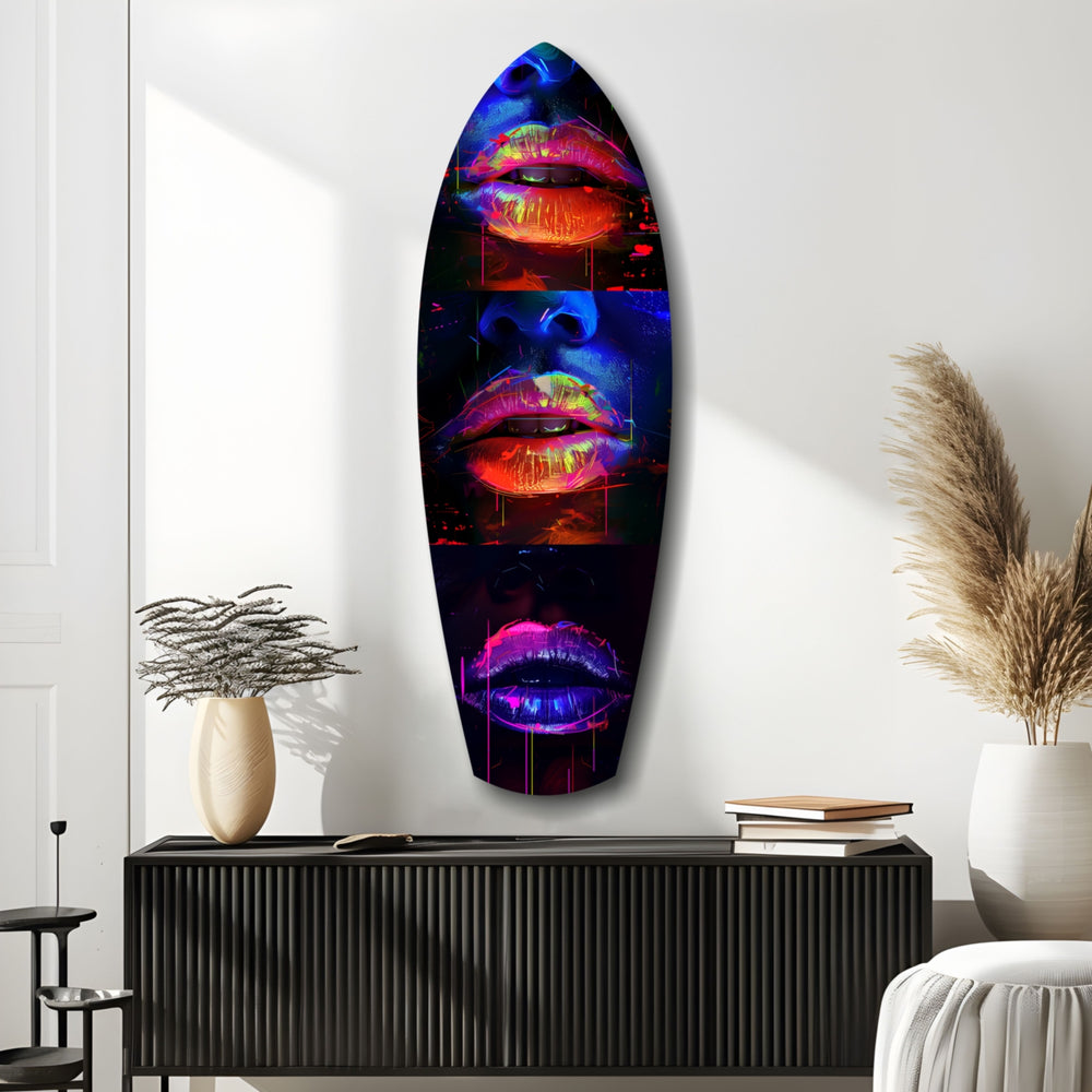 Colorful Lips V12 Glass Wall Art.