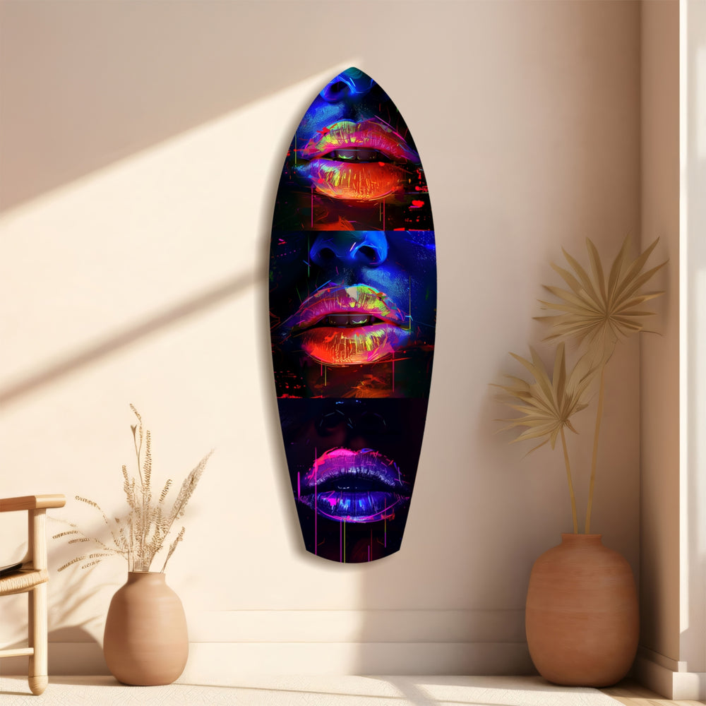 Colorful Lips V12 Glass Wall Art.