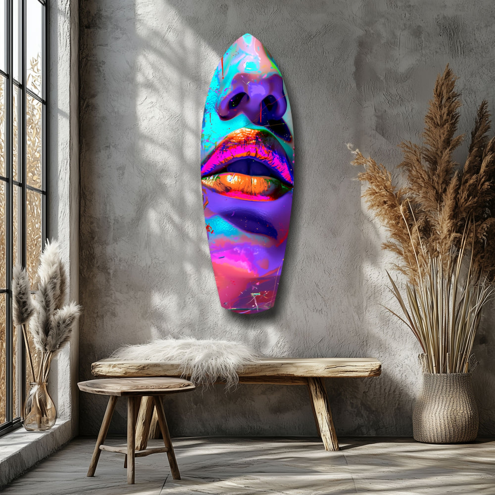 Colorful Lips V14 Glass Wall Art.