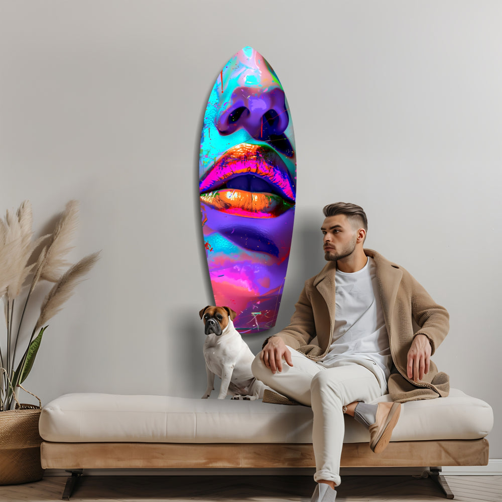 Colorful Lips V14 Glass Wall Art.