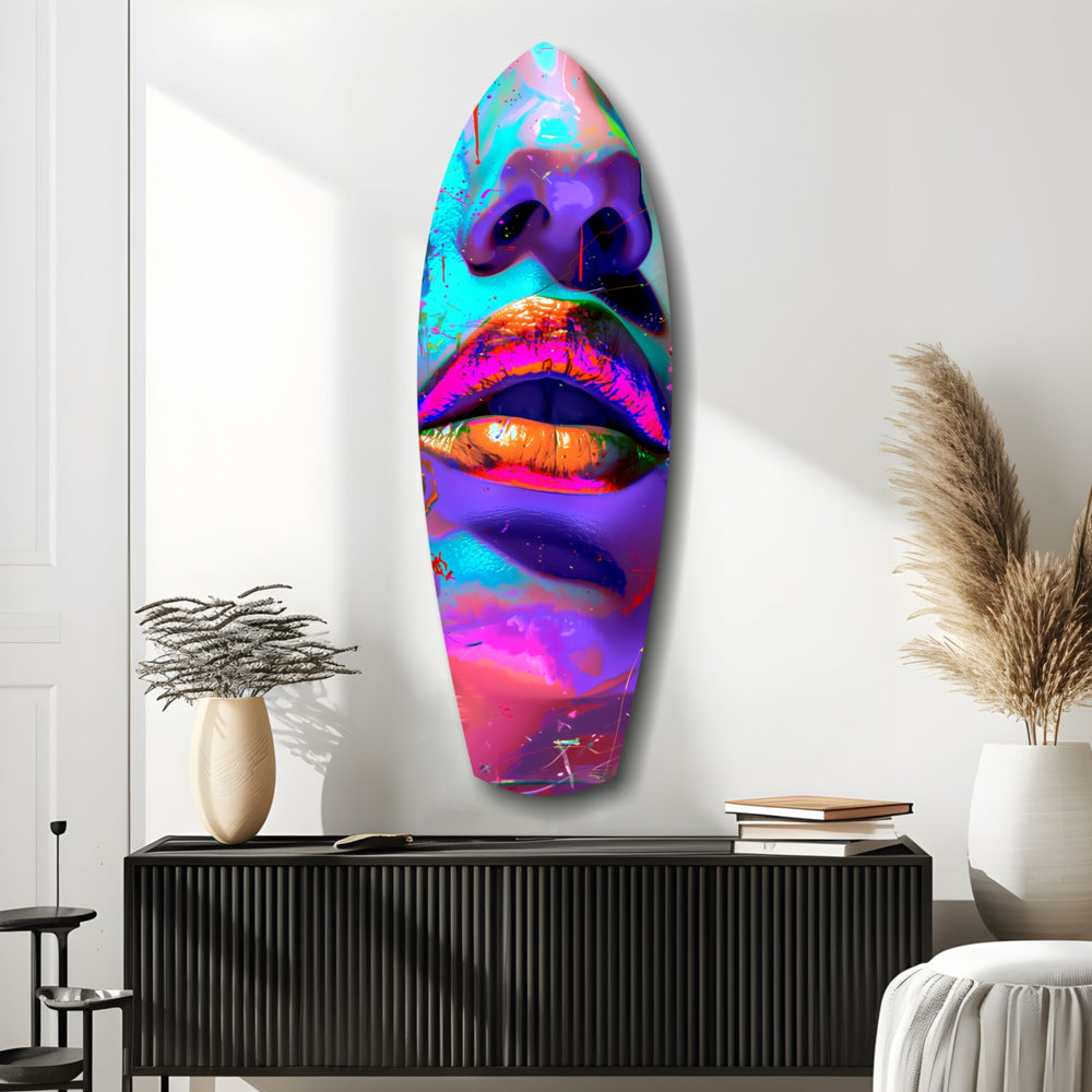 Colorful Lips V14 Glass Wall Art.